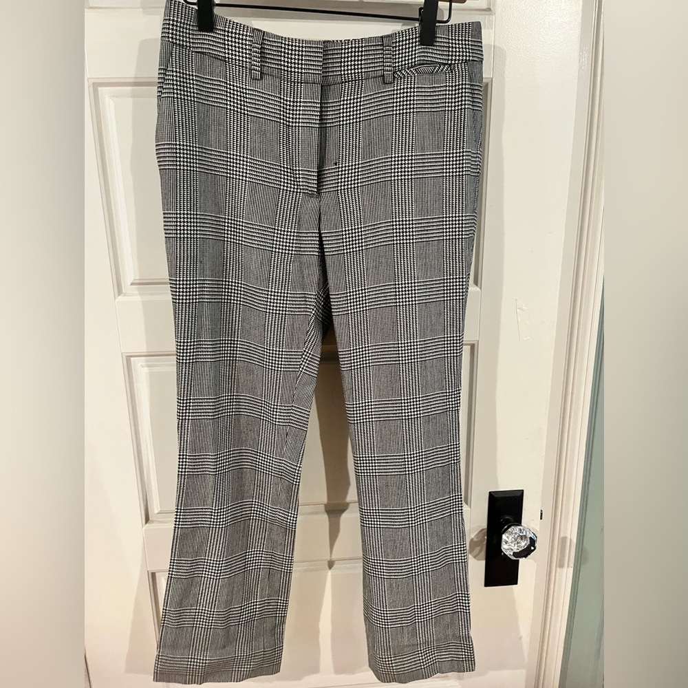 Frame Denim Black and White Houndstooth Pants